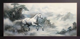 山水画装饰画无框画