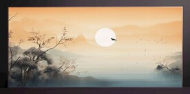 山水画装饰画无框画