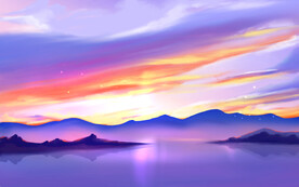 日落晚霞背景海报