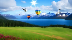 雪山湖泊唯美风景画