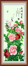 竖幅牡丹