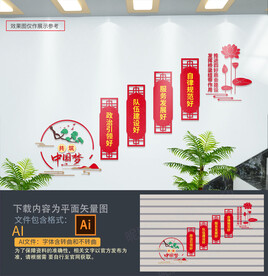 四好商会楼梯文化墙