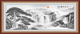 水墨泰山迎客松