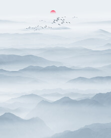 水墨山水玄关画