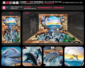 海豚立体画