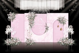 粉色简约婚礼背景