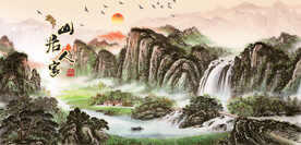 山水画风景山水画