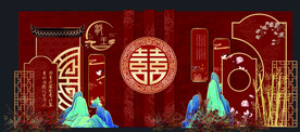中式婚礼背景