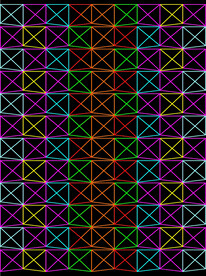 格子雕花十字图案 