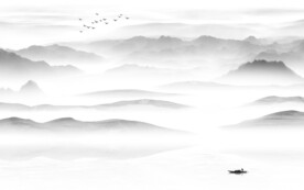 灰色中式山水 Tif分层