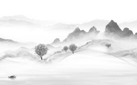 新传 清晰灰色山水 Tif分层