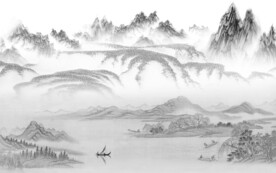现代山水 山水画 