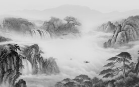 大气 清晰灰色山水 Tif分层