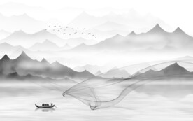 大气 高级灰山水画 TIf分层