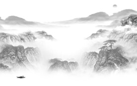 极简 现代灰山水画 TIF分层