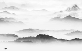 高雅 现代灰山水画 TIF分层