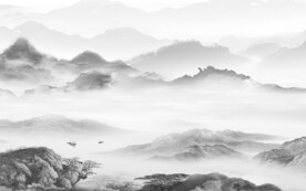 现代灰山水画 TIF分层