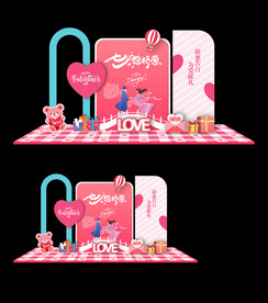 七夕情人节美陈活动造型布置