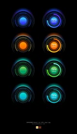 可视化霓虹灯炫光灯效仪表盘UI