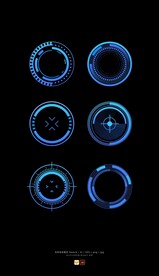 未来科技感抽象旋转圆环圆形图标