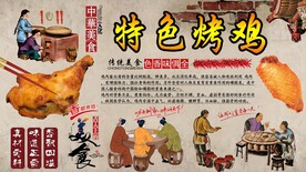 特色烤鸡背景墙