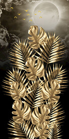 北欧风叶子金色风景玄关