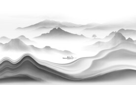 高雅 极简灰色山水 TiF分层