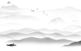 大气 极简灰色山水 TiF分层