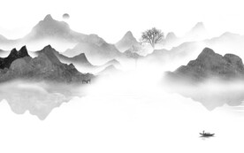 清晰 灰色高清山水 TiF分层