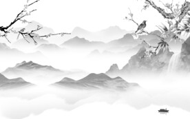 极简 灰色高清山水 TiF分层