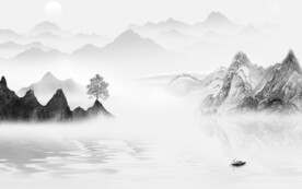 新品 简奢灰山水画 Tif分层