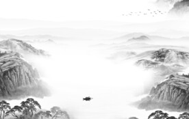 简约 简奢灰山水画 Tif分层