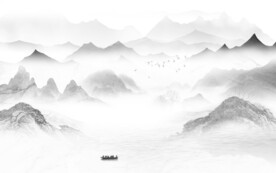 现代 简奢灰山水画 Tif分层