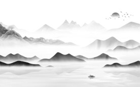 人气 高端灰山水画 Tif分层