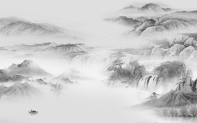 中式 灰色高档山水 TiF分层