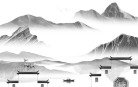 意境 灰色高档山水 TiF分层