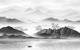 简约 灰色高档山水 TiF分层