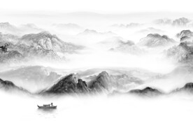 中式 高档灰色山水 TIf分层