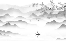 极简 高档灰色山水 TIf分层