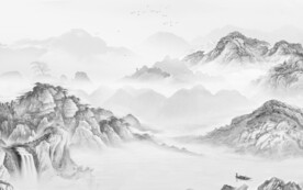 简约 高档灰色山水 TIf分层