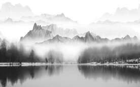 客厅 高档灰色山水 TIf分层