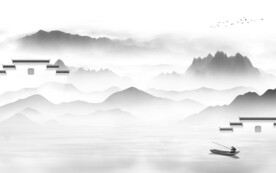 新传 意境灰色山水 TIf分层