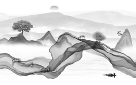 简约 意境灰色山水 TIf分层