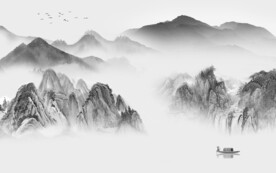 简约 灰色高清山水 TIf分层