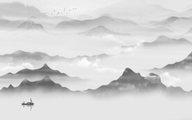 高清 灰色山水背景 TIf分层