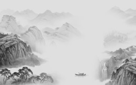 电视 奢雅灰色山水 TiF分层