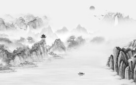 人气 高端灰色山水 tiF分层