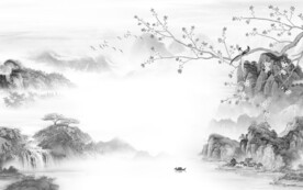 新品 简约灰色山水 TiF分层