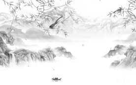 客厅 灰色高档山水 tif分层