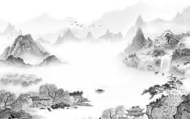 新传 灰色高档山水 tif分层